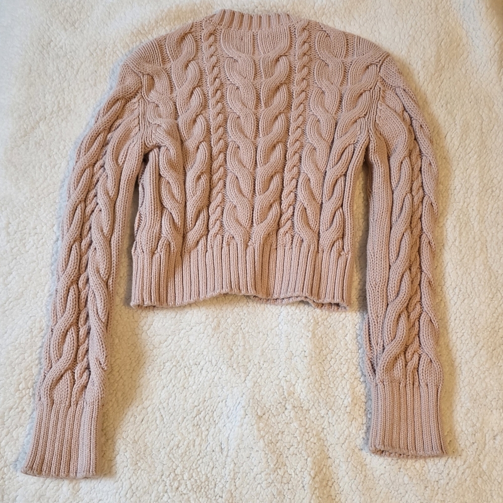 Abercrombie heavy knit pink button up sweater - Picture 6 of 6